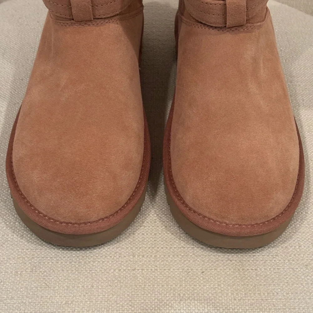UGG KOOLABURRA Delene Mini In Mauve Pink Suede Warm Winter Booties Size 10